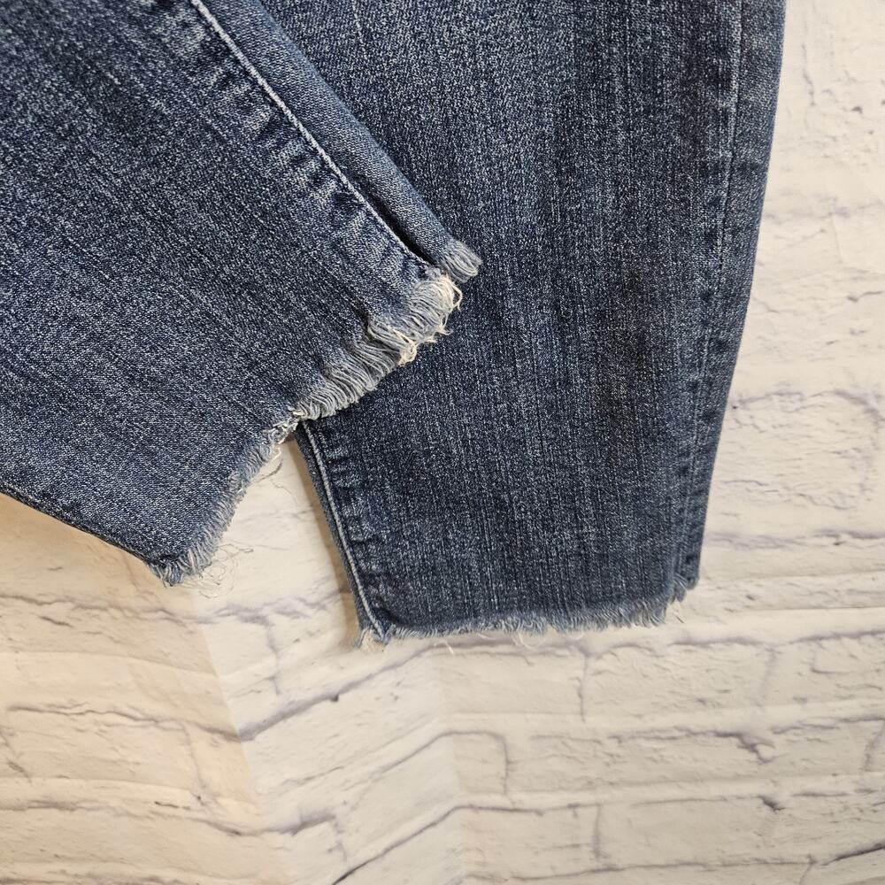 Mother Jeans Womens 24 Blue Looker Ankle Fray Girl Crush Skinny Distressed - Picture 2 of 11